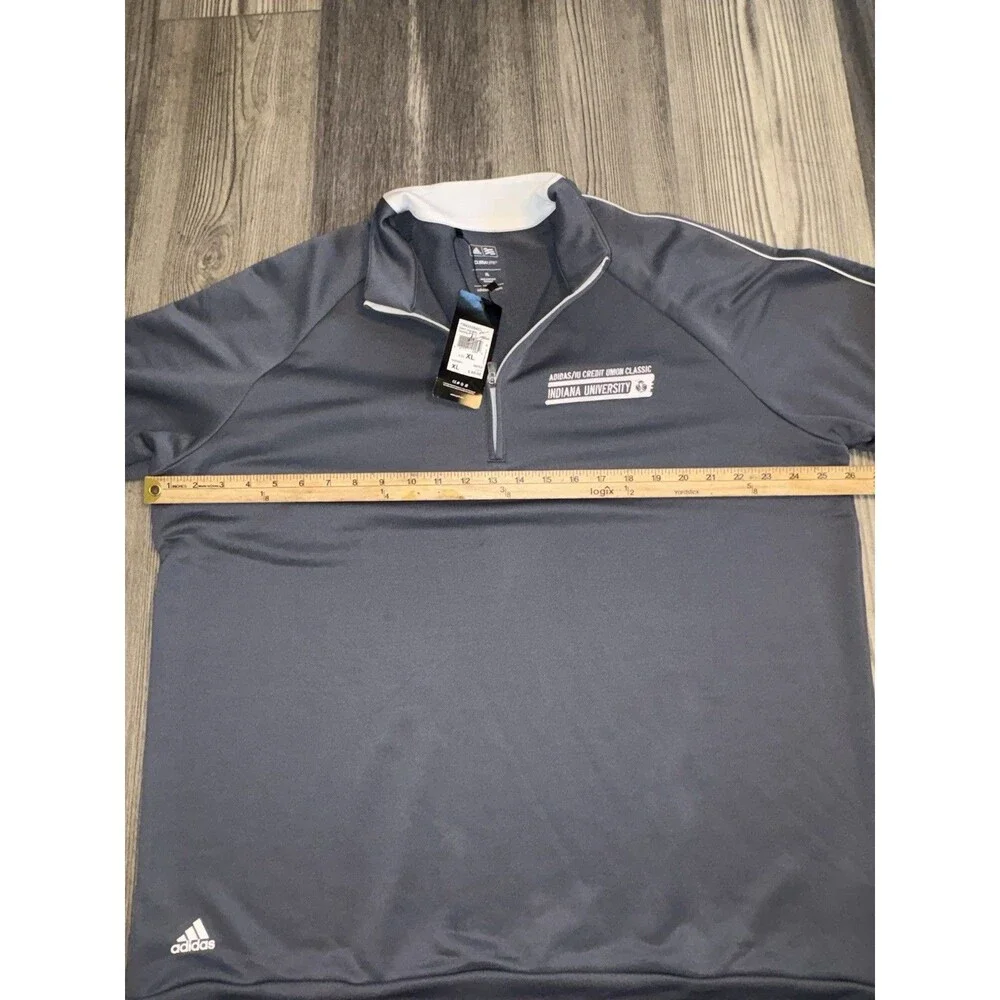 NWT Adidas 1/4 Zip Pullover Shirt Mens XL Indiana University Logo Performance